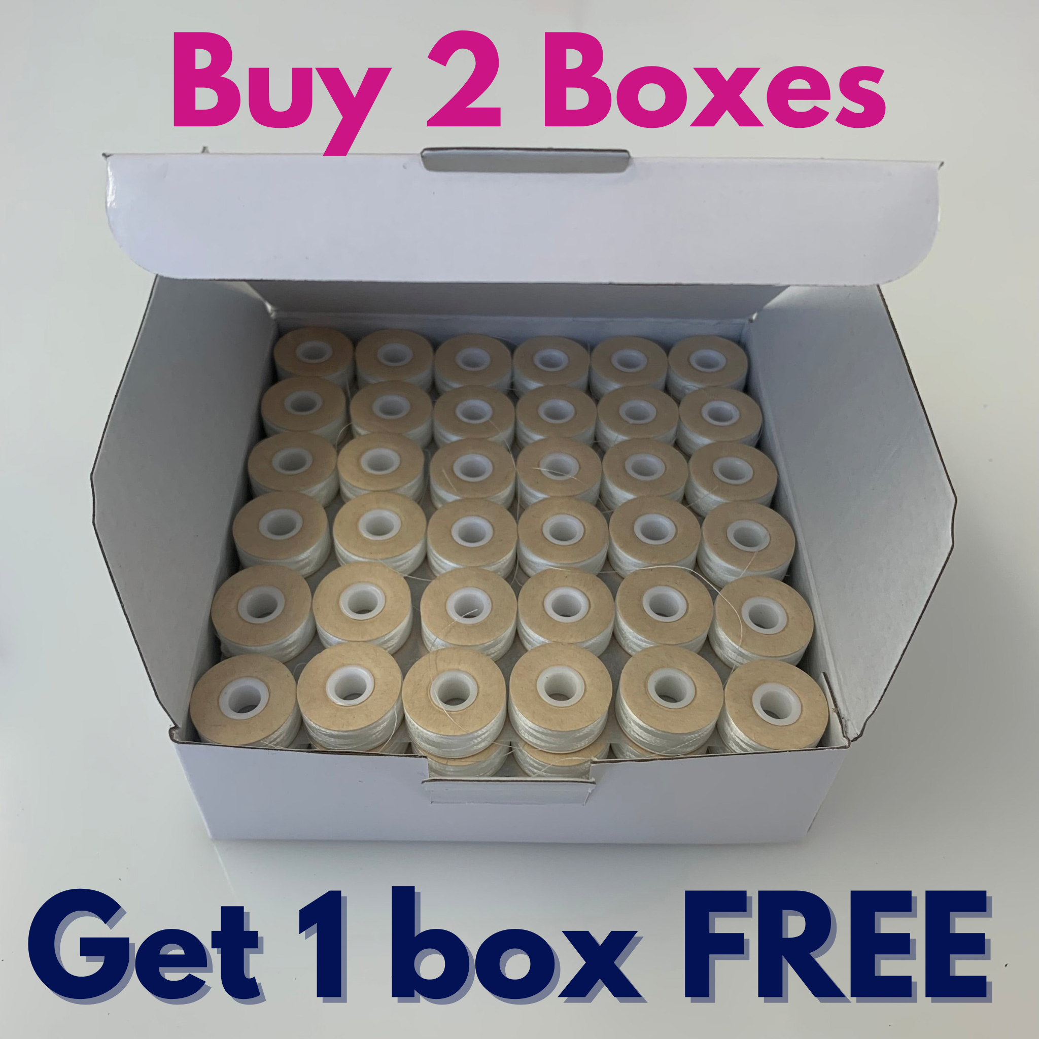 3 boxes for £45 Card sided pre wound Polyester Bobbins